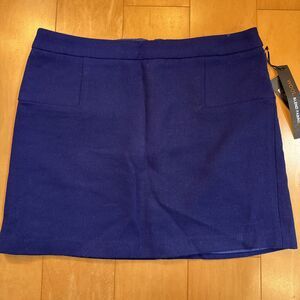 ROYAL BLUE WOOL MINI Dahlia Collection NWT Size 10 Wool Blend Dark Blue Skirt